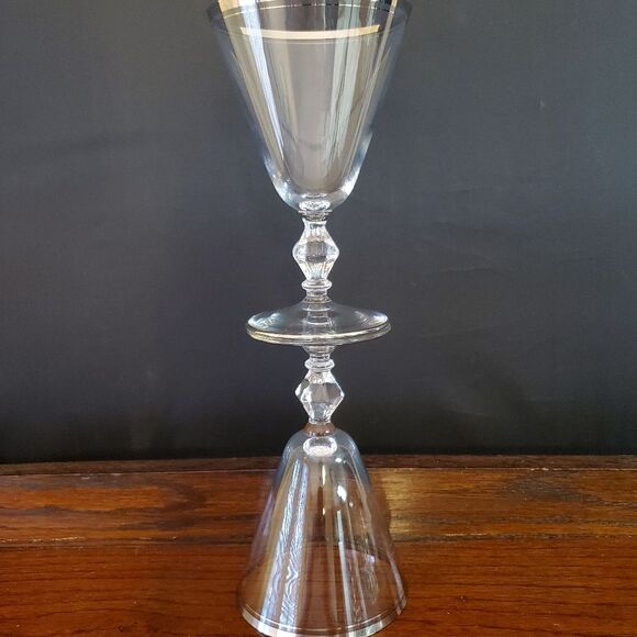 MCM 1960's era Brookmere Platinum Glastonbury Lotus Water Glasses 5.75" tall - Picture 4 of 8